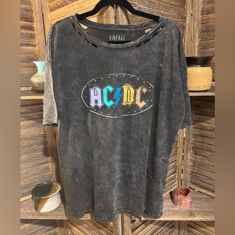 AC/DC Distressed Black T-Shirt